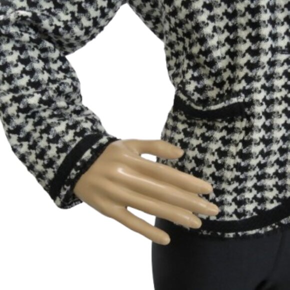 Frank Eden Black and White Houndstooth Wool Blend Blazer - Picture 2 of 8